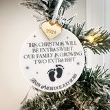 Baby on the Way Bauble – Personalised Baby Due Christmas Ornament