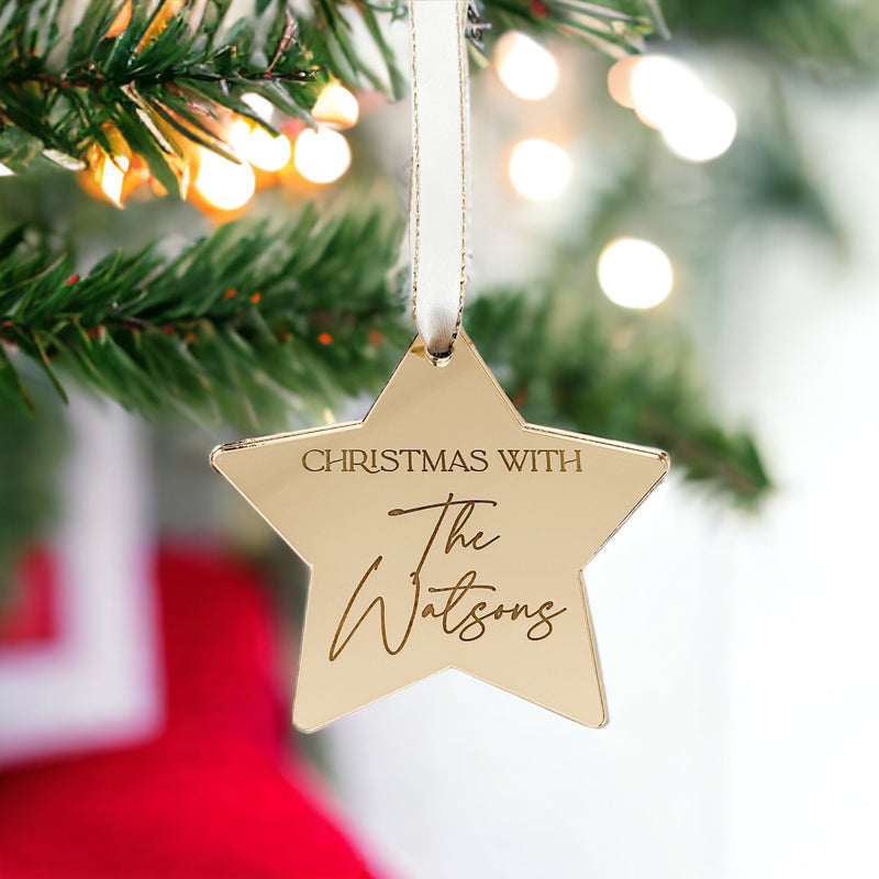 Personalised Christmas Star Family Bauble
