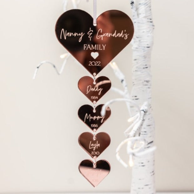 Nanny & Grandad's Hanging Heart Decoration