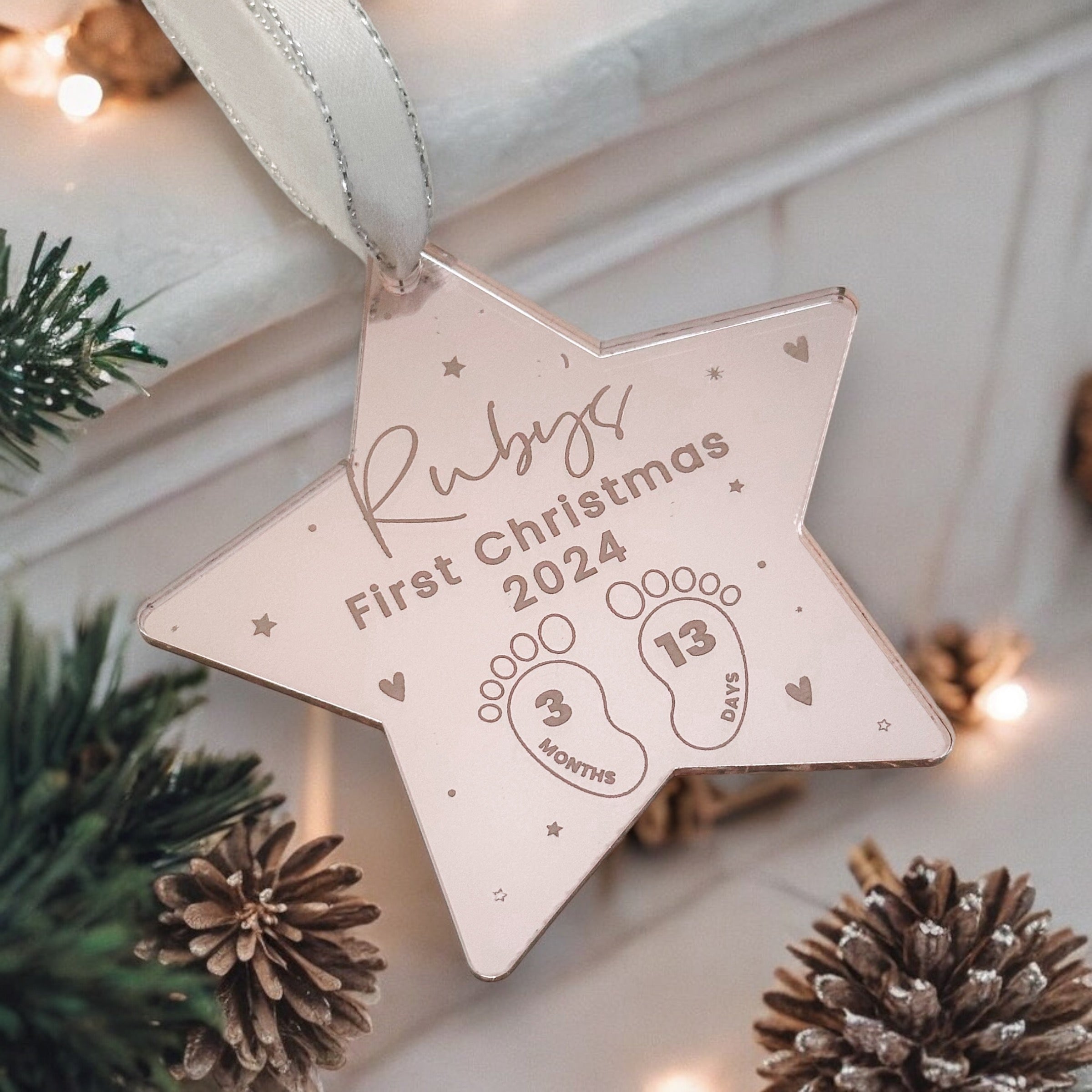 Baby’s First Christmas Bauble – Personalised Keepsake Ornament