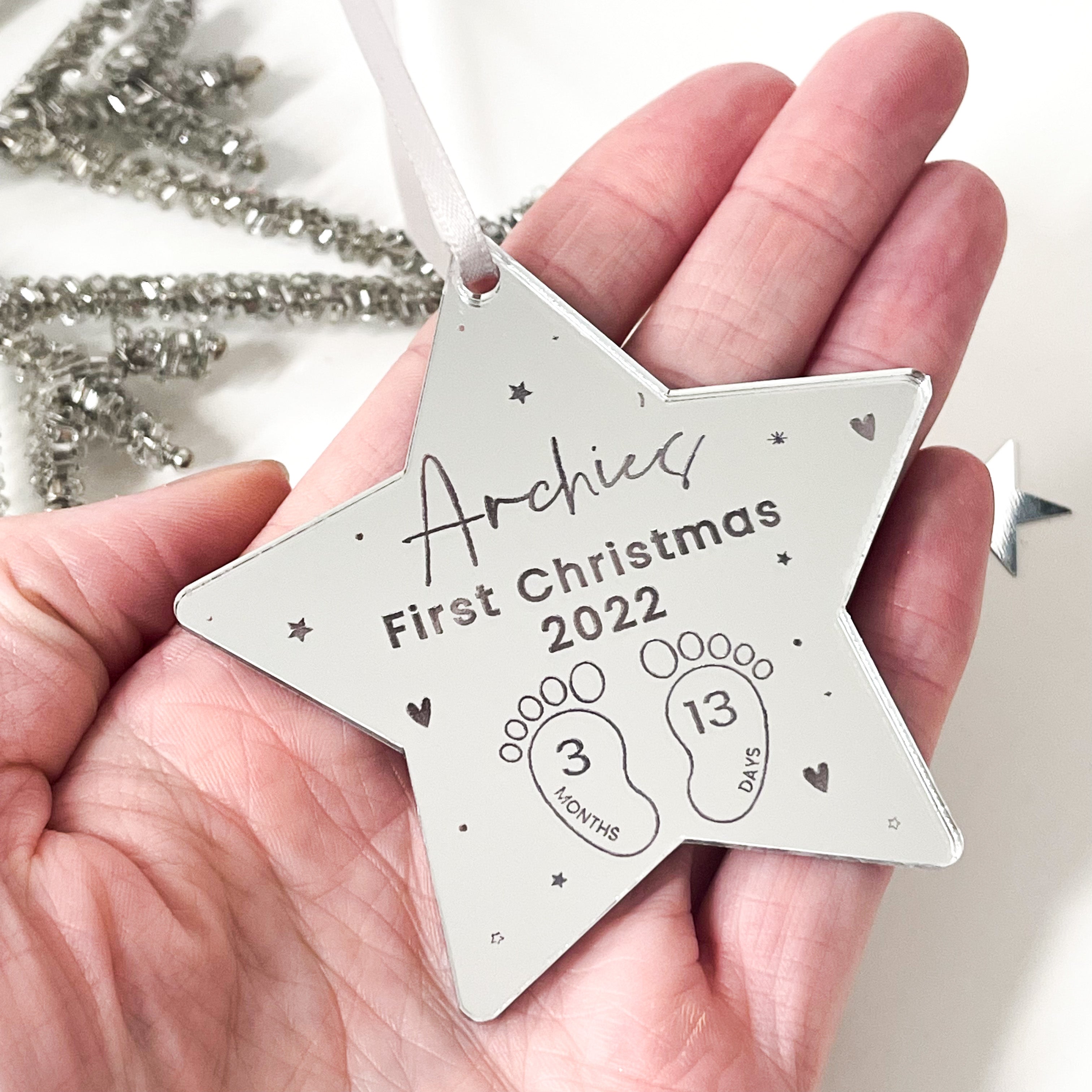 Baby’s First Christmas Bauble – Personalised Keepsake Ornament