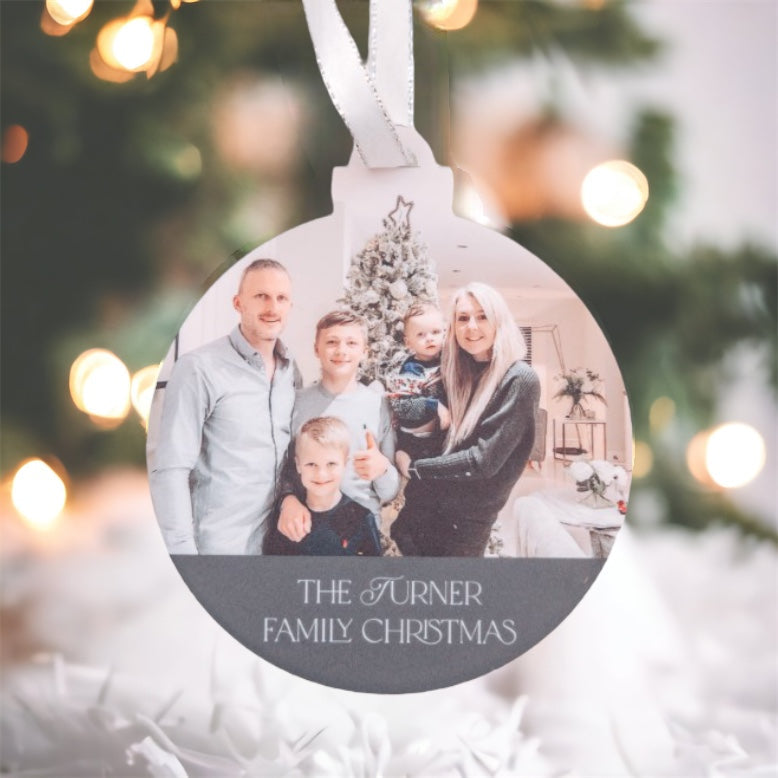 Family Photo Christmas Bauble