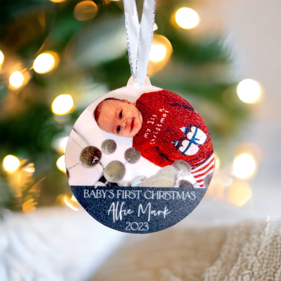 Baby’s First Christmas Bauble – Personalised Keepsake Ornament