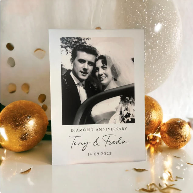 Diamond Wedding Anniversary Personalised Photo Sign
