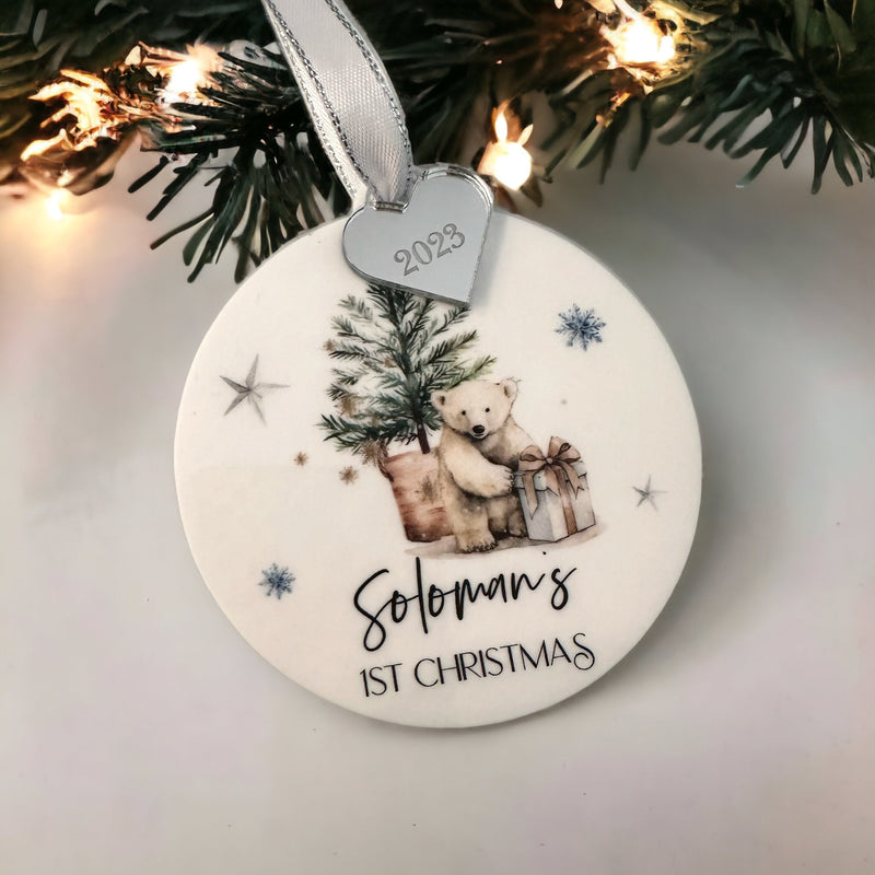 Baby’s First Christmas Bauble – Personalised Keepsake Ornament