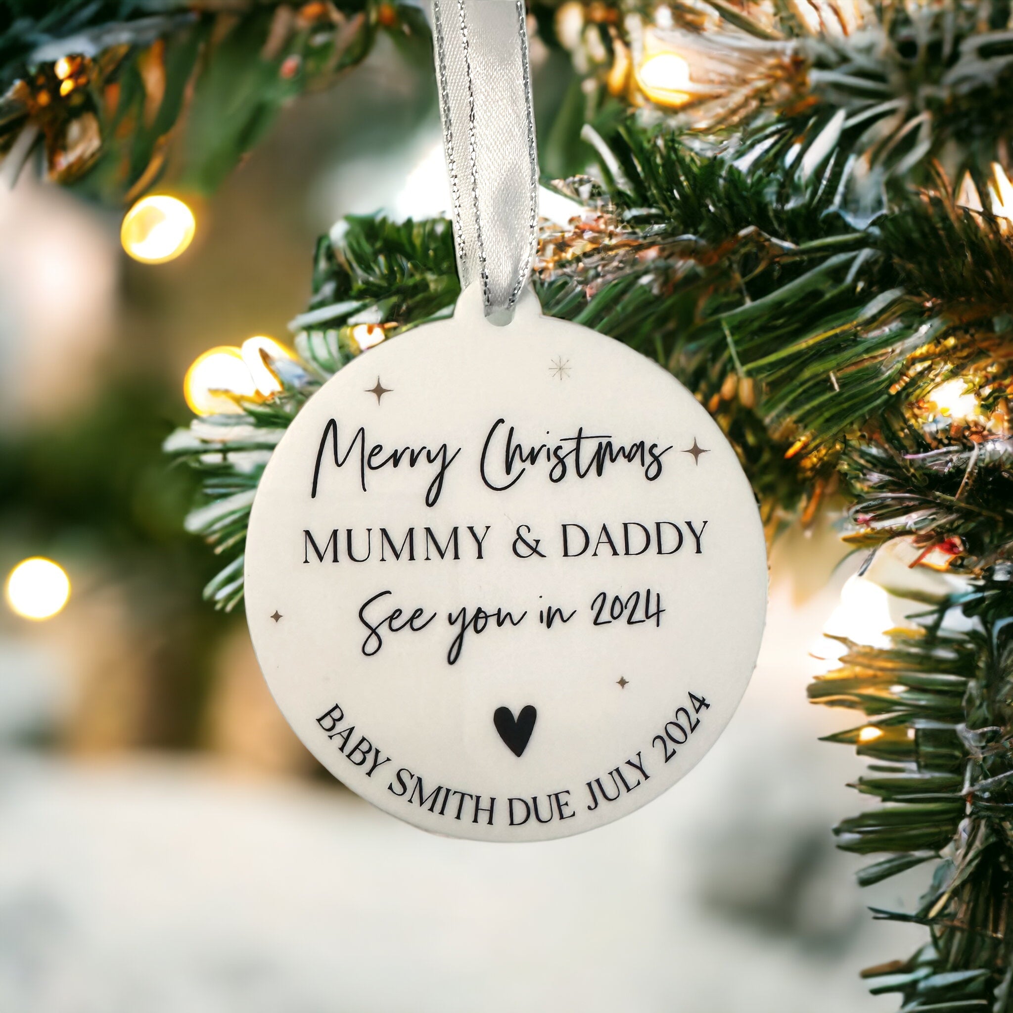 Baby’s First Christmas Bauble – Personalised Keepsake Ornament
