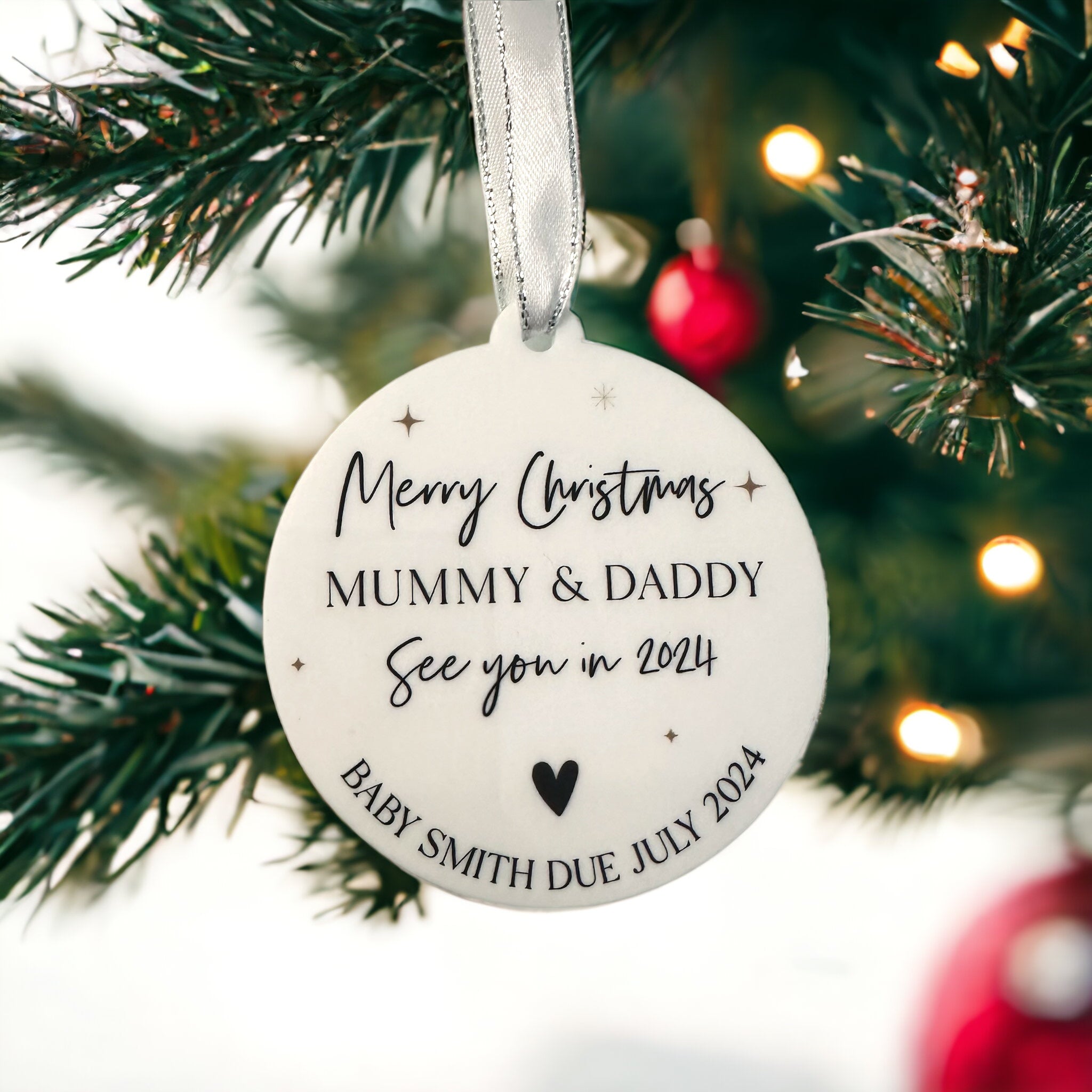 Baby’s First Christmas Bauble – Personalised Keepsake Ornament
