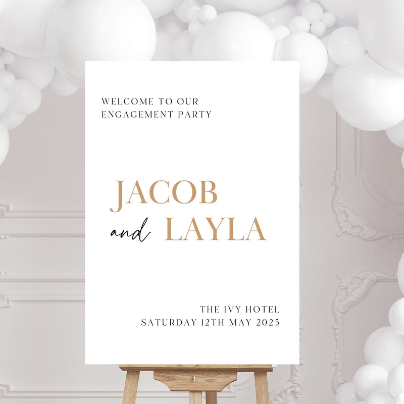 Personalised Event Sign – Engagement Party Personalised Welcome Sign