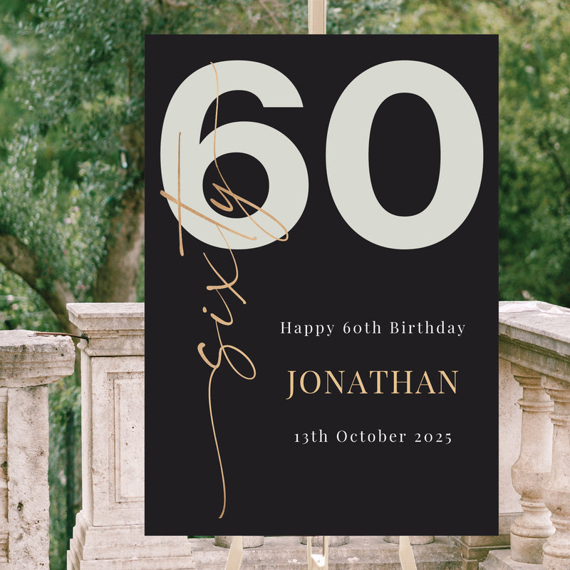 Personalised Event Sign – 60th Birthday Party Personalised Welcome