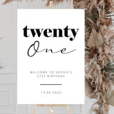 Personalised Event Sign – 21st Birthday Party Twenty One Sign