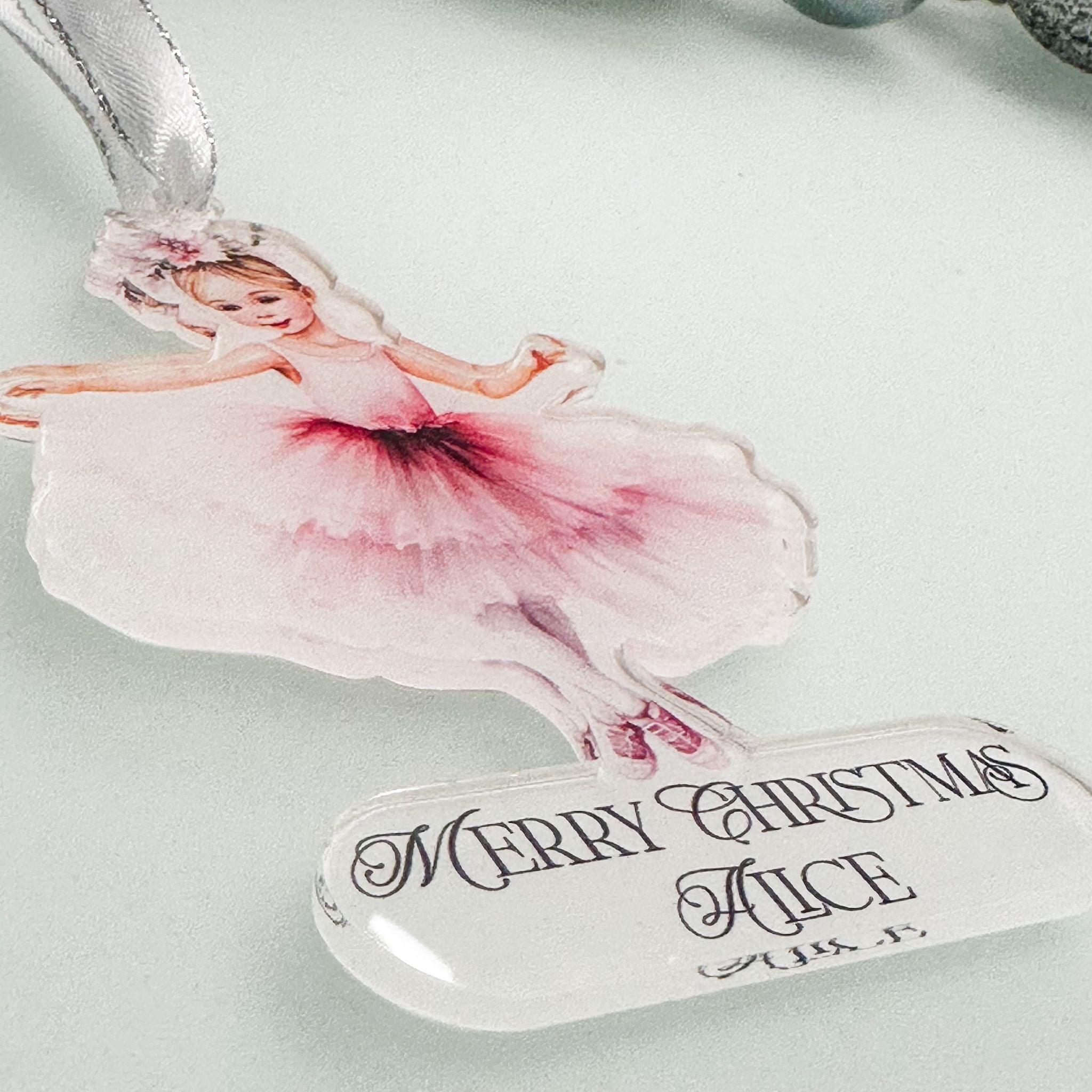 Girl’s Ballerina Christmas Bauble – Personalised Ornament Gift