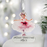 Girl’s Ballerina Christmas Bauble – Personalised Ornament Gift