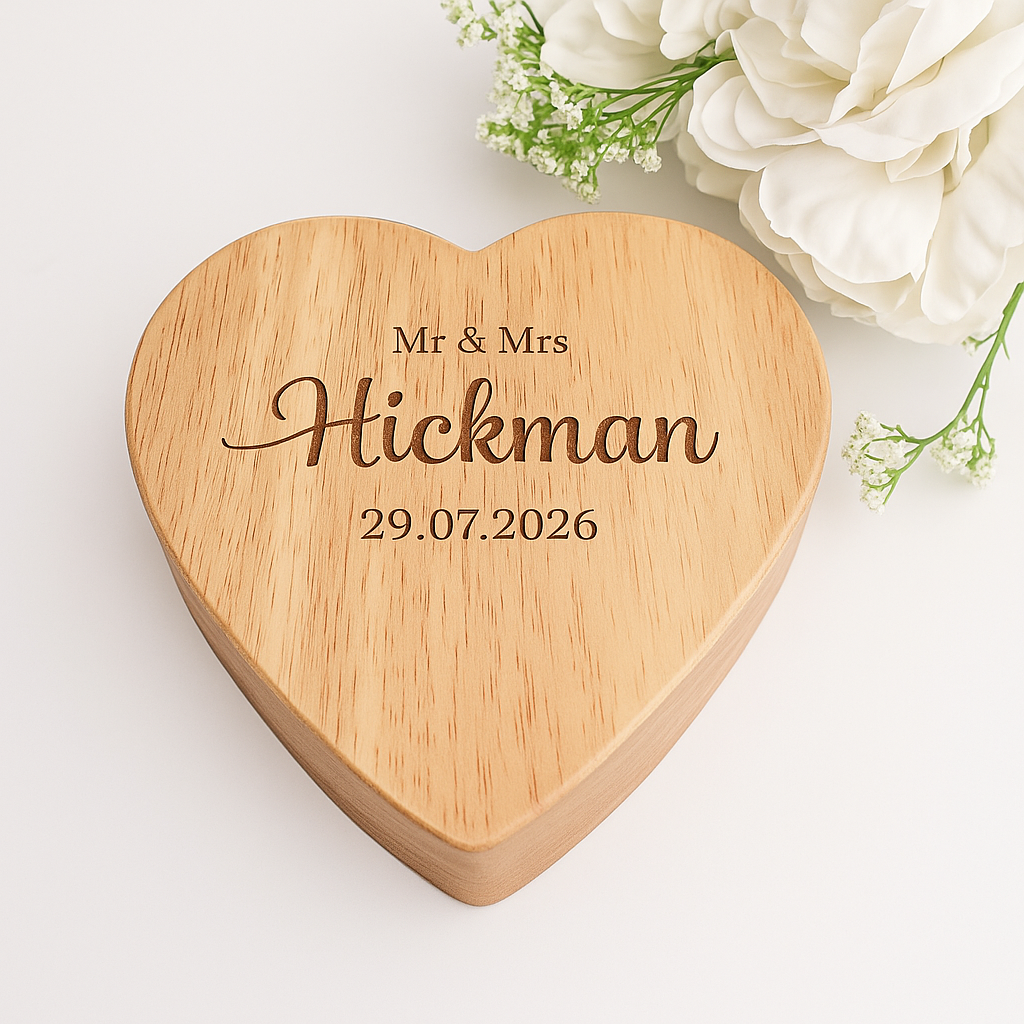 Personalised Heart Cheese Board Gift Set – Wedding, Engagement or Anniversary Keepsake