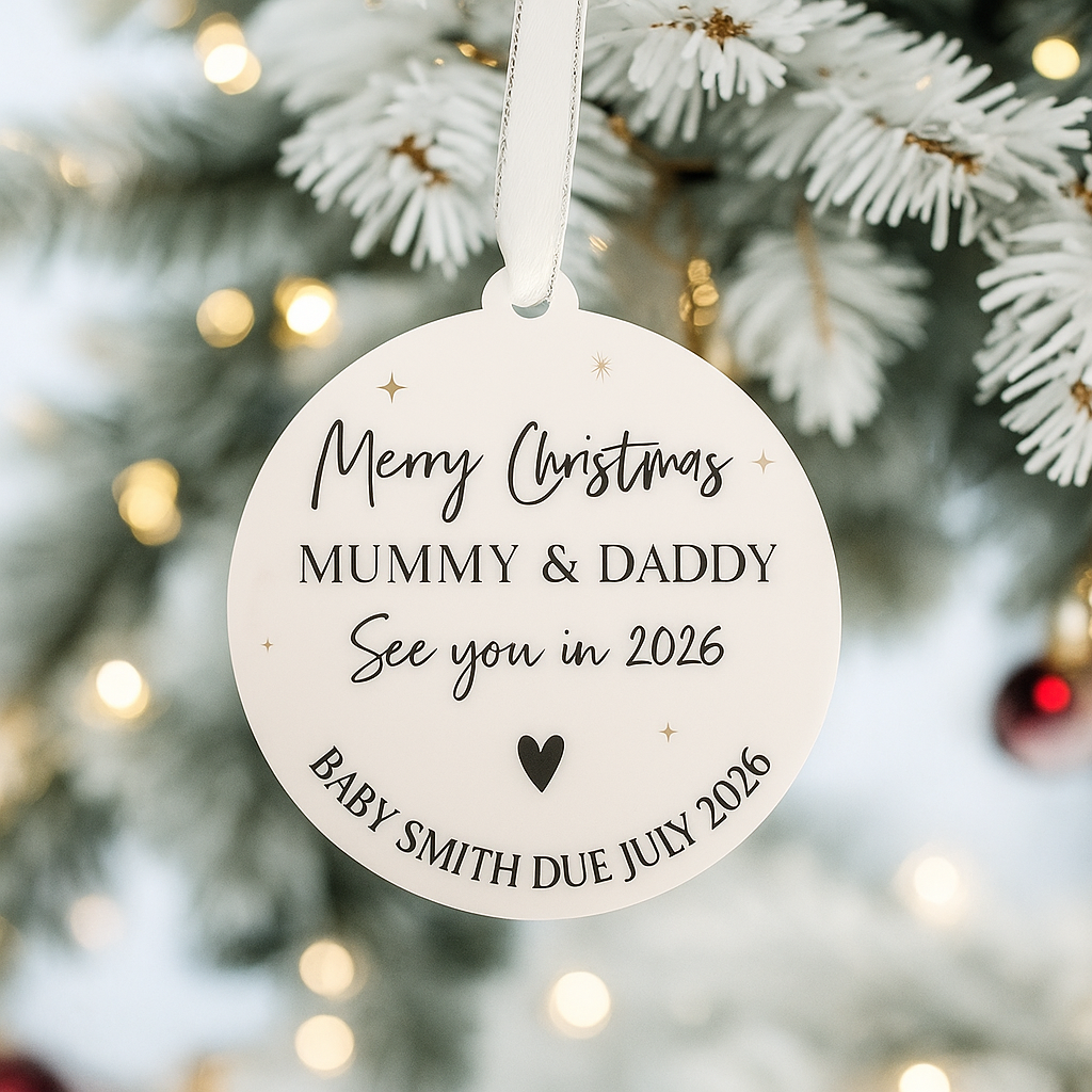 Baby’s First Christmas Bauble – Personalised Keepsake Ornament