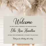 Personalised Naming Ceremony Welcome Sign