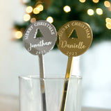 Engraved Christmas Party Place Name Drinks Stirrers