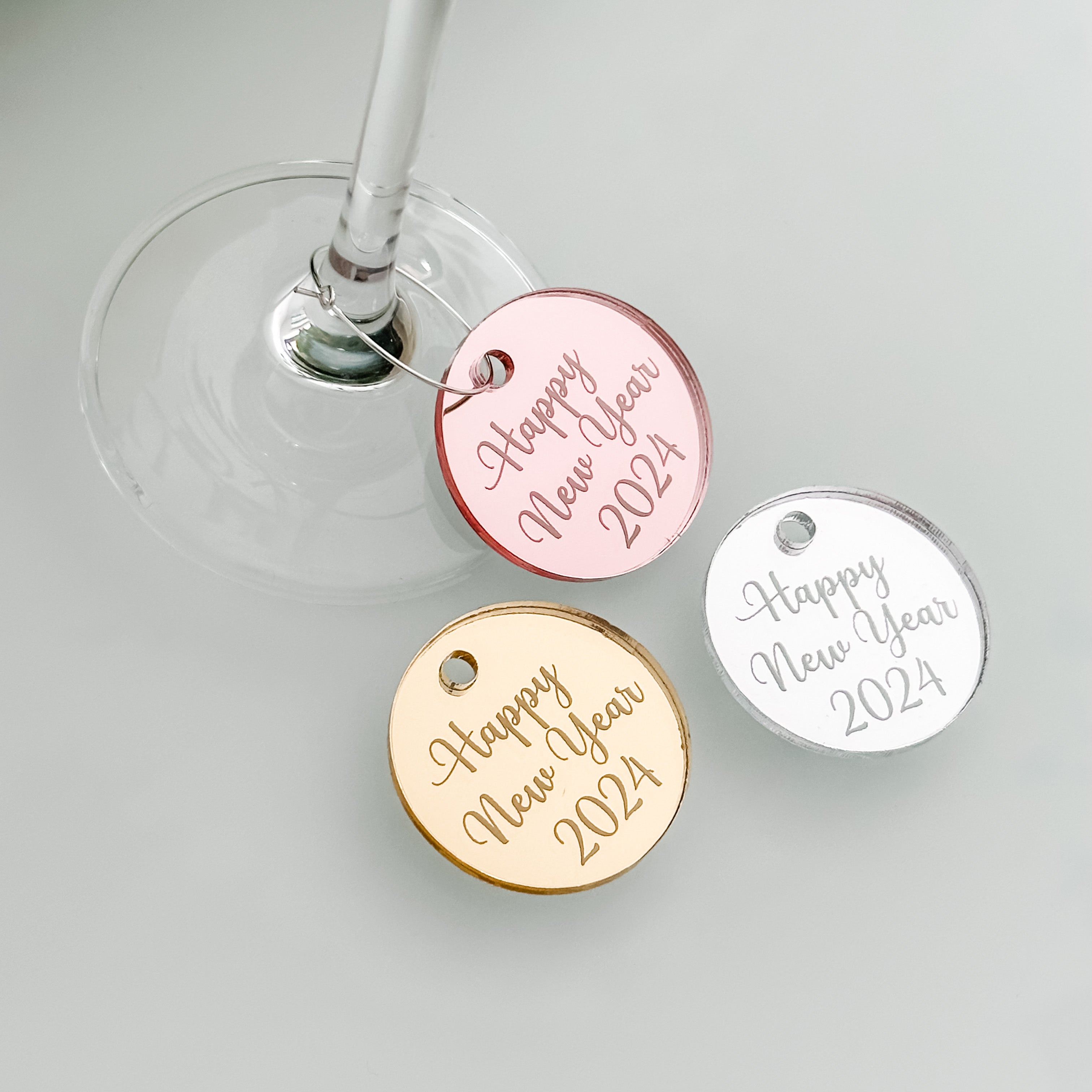Engraved New Years Eve Party Drinks Tags