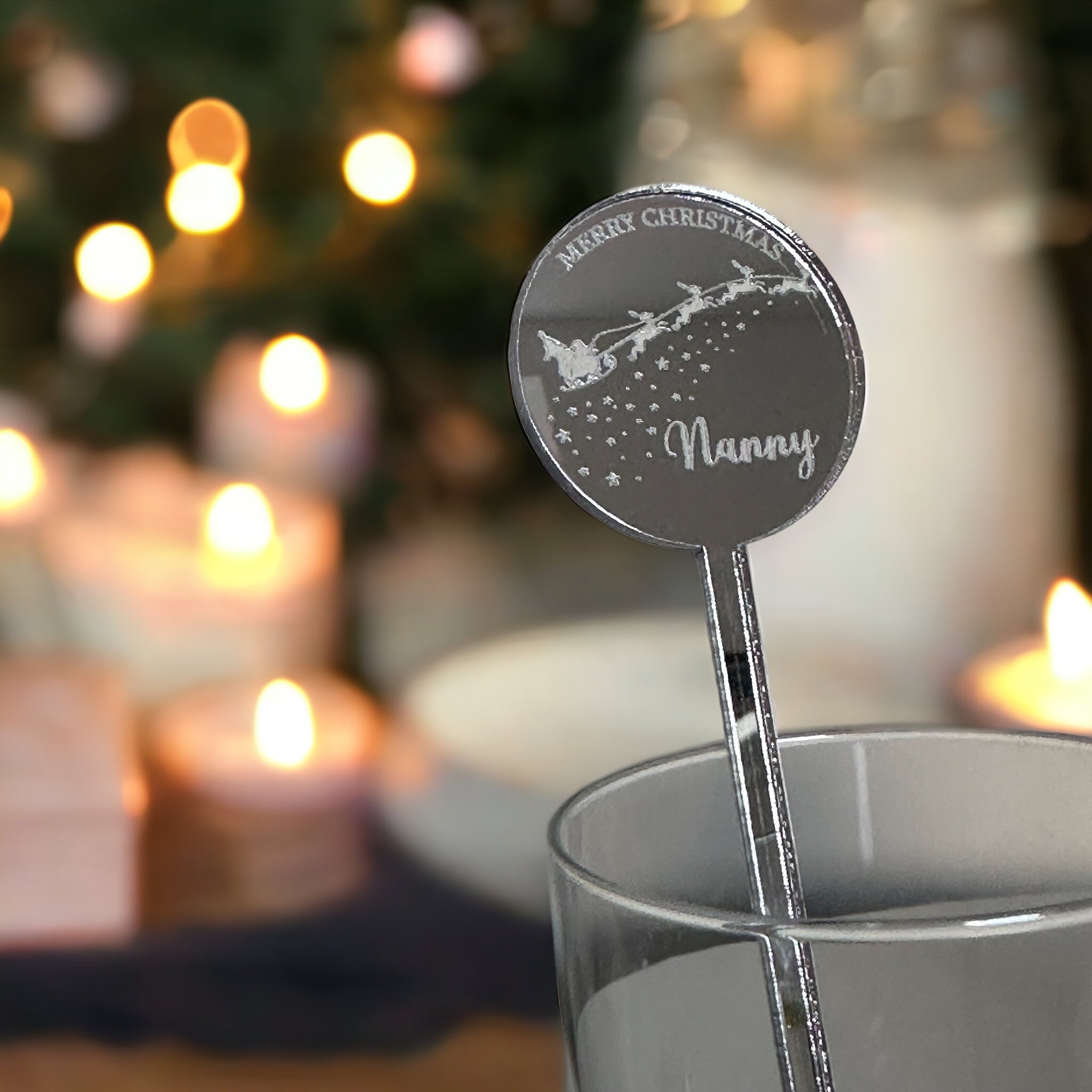 Personalised Luxury Christmas Party Drinks Stirrers