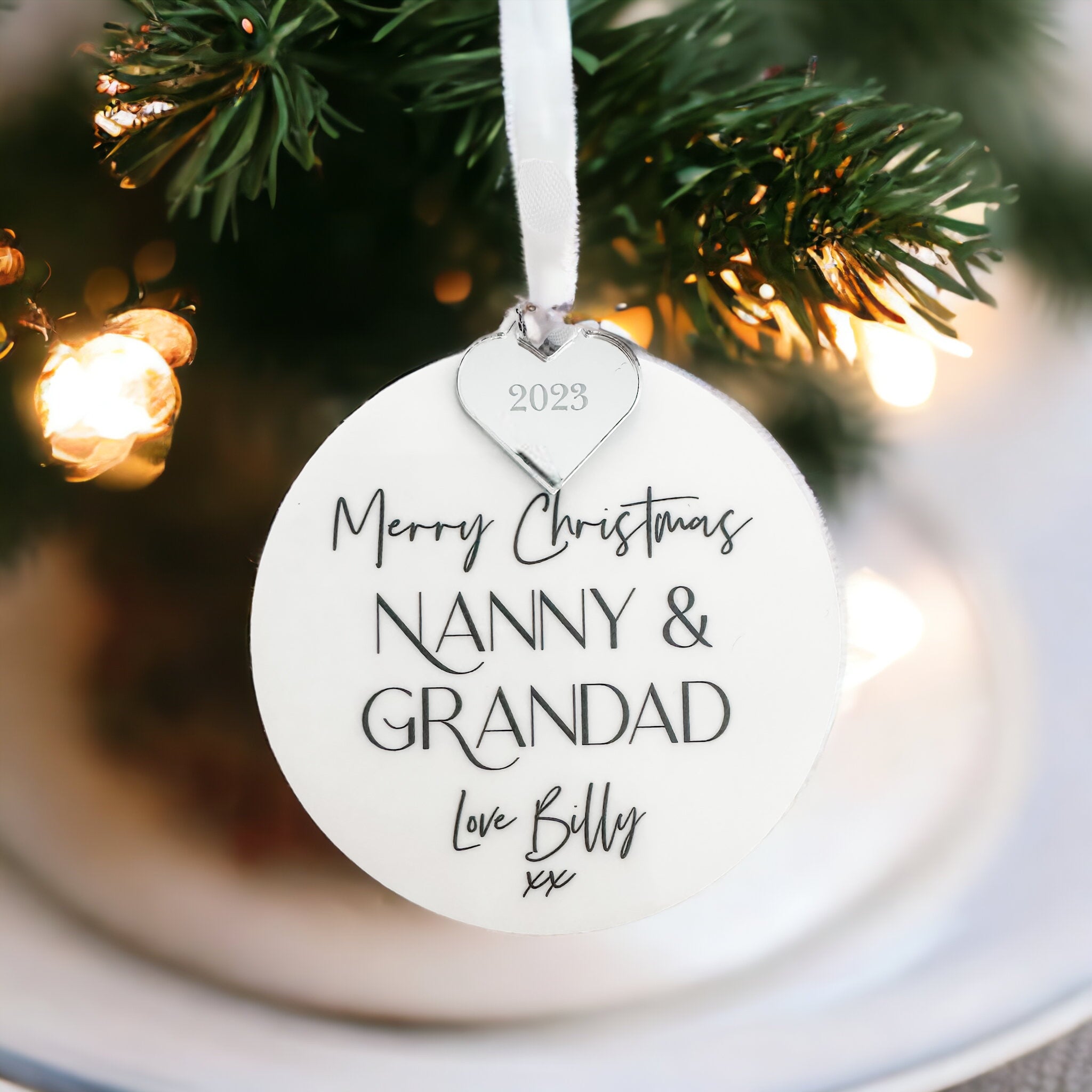 Grandparents Personalised Christmas Bauble