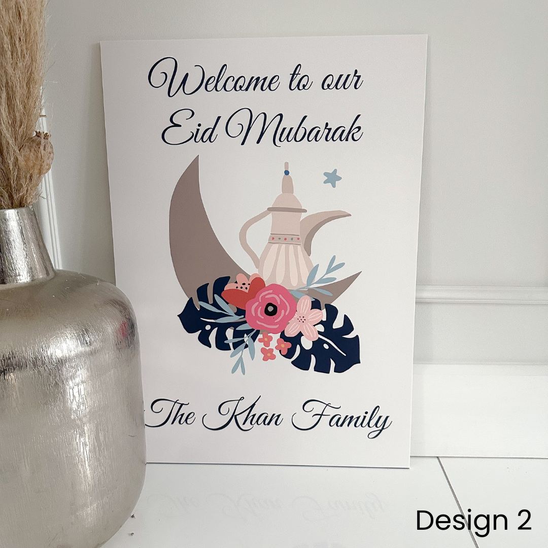 Eid Mubarak Personalised A2 Welcome Sign