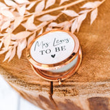 Personalised Bride To Be Rose Gold Compact Mirror