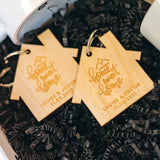 Personalised Pair of 'New Home' Engraved Keyrings