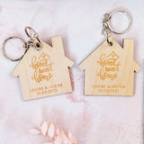 Personalised Pair of 'New Home' Engraved Keyrings