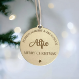 Nursery School Personalised Christmas Baubles