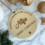 Nursery School Personalised Christmas Baubles