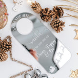 Santa Stop Here Silver Christmas Door Hanger