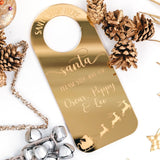 Children's Santa Stop Here Gold Christmas Door Hanger