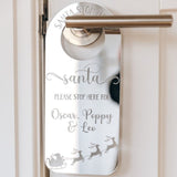 Santa Stop Here Silver Christmas Door Hanger