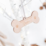 Dog Bone Personalised Christmas Bauble