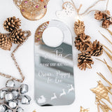 Santa Stop Here Silver Christmas Door Hanger