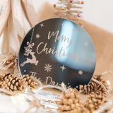 Mirror Engraved Family Christmas Decoration