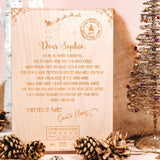 Wood Engraved Children's Personalised Letter From Santa