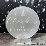 Frosted Acrylic Personalised Family Christmas Sign