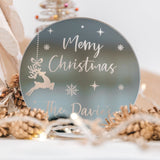 Mirror Engraved Family Christmas Decoration