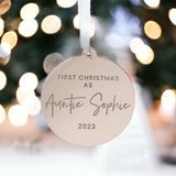 First Christmas As An Auntie Mirror Bauble