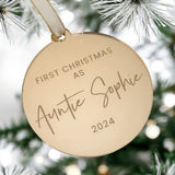 First Christmas As An Auntie Mirror Bauble