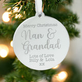 Nan & Grandad Personalised Christmas Bauble