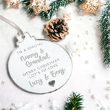 Nanny & Grandad Personalised Christmas Bauble