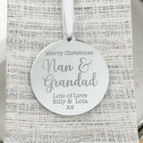 Nan & Grandad Personalised Christmas Bauble