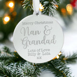 Nan & Grandad Personalised Christmas Bauble