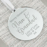 Nan & Grandad Personalised Christmas Bauble