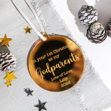 1st Christmas As My Godparents Personalised Bauble