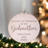1st Christmas As My Godmother Personalised Bauble