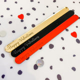 Happy Valentine's Mirror Acrylic Engraved Lolly Stick