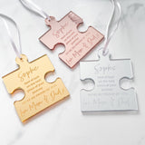 Back to School Gift - Personalised Mirror Jigsaw Hanging Tag