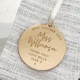 Best Teacher Personalised Hanging Tag